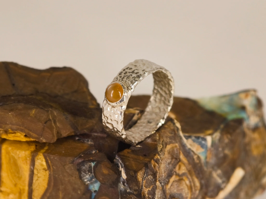 Bague pierre de lune orangée – Taille 54