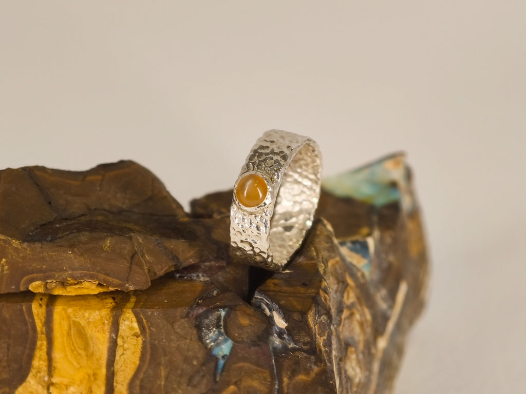 Bague pierre de lune orangée – Taille 54