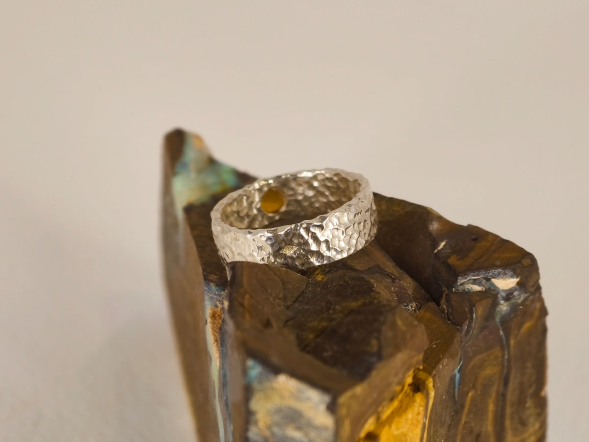 Bague pierre de lune orangée – Taille 54