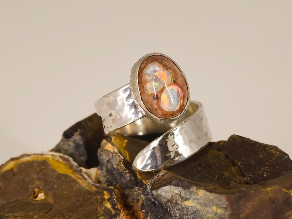 Bague opale cantera du Mexique – Taille 55 ajustable