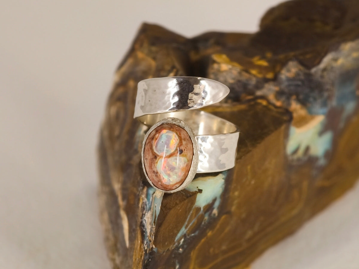 Bague opale cantera du Mexique – Taille 55 ajustable