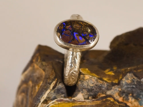 0001 — 7,3 g — T56 — Bague en opale boulder