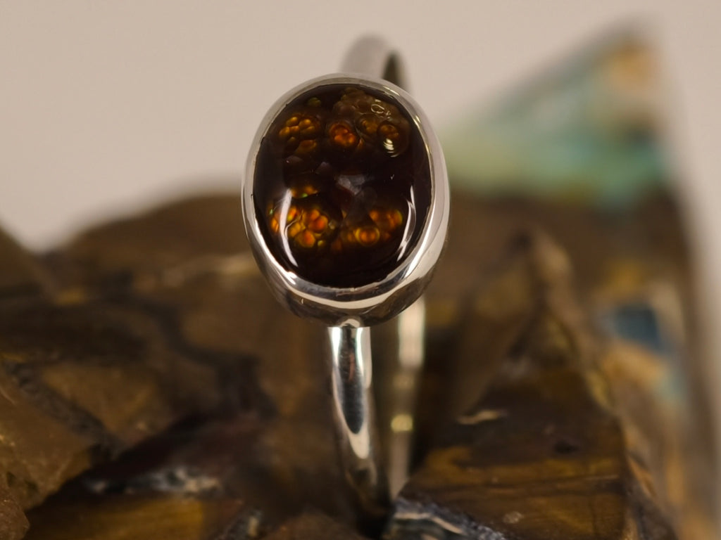 Bague en agate de feu — vue 2 — Tirou Bijou