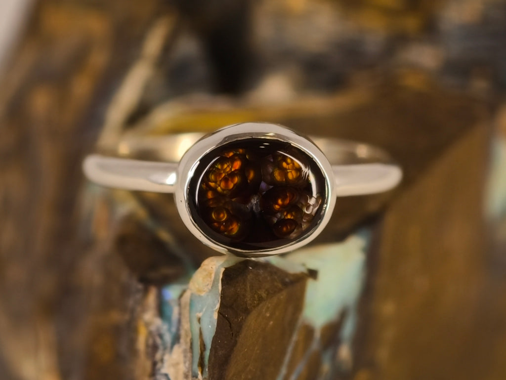 Bague en agate de feu — vue 3 — Tirou Bijou