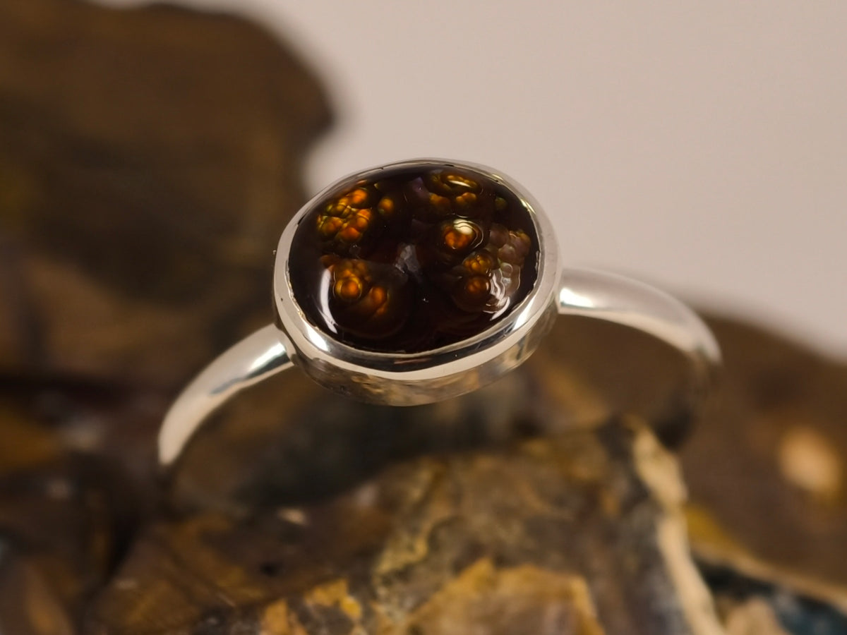 Bague en agate de feu — vue 4 — Tirou Bijou
