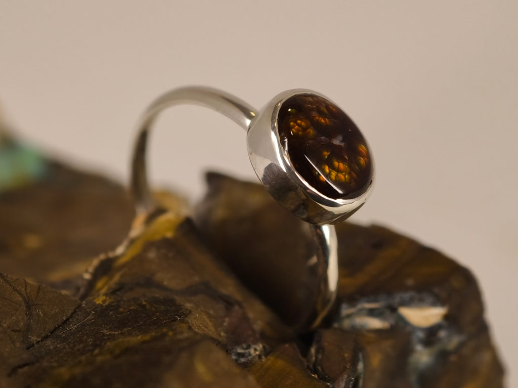 Bague en agate de feu — vue 5 — Tirou Bijou