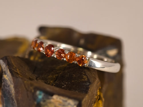 Bague en saphir orange — vue 1 — Tirou Bijou