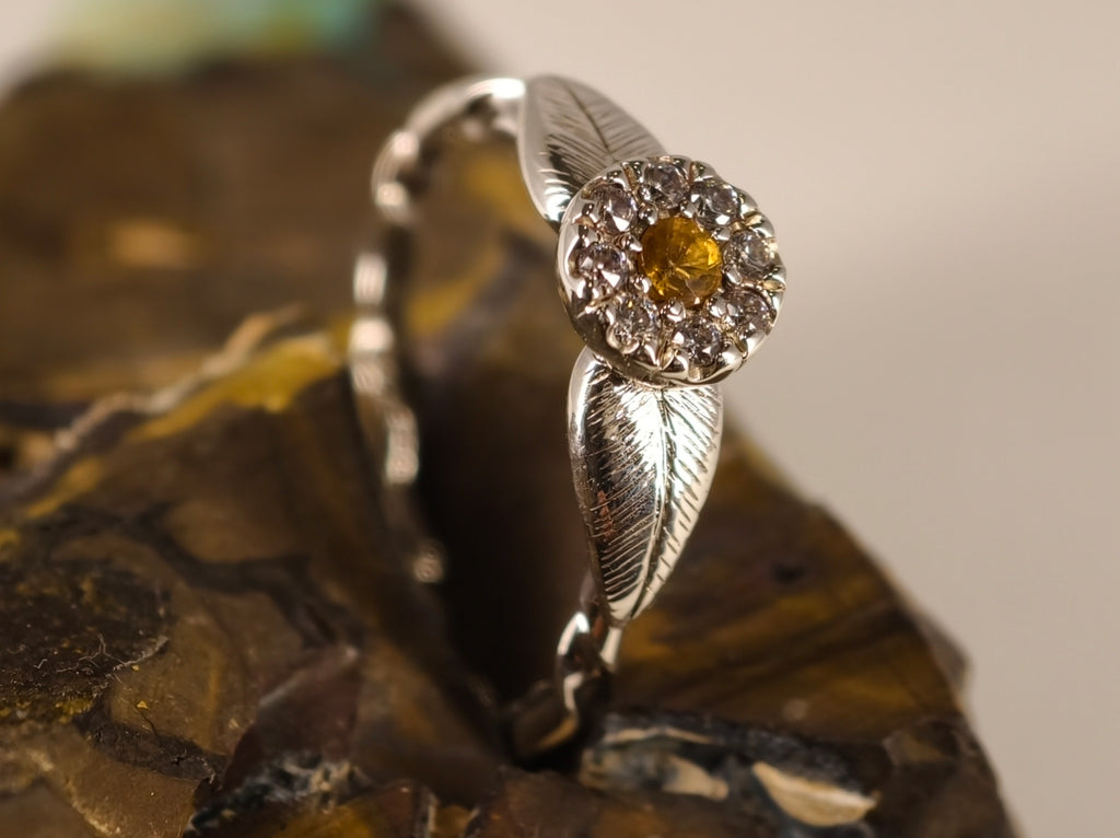 Bague en saphir et moissanite — vue 2 — Tirou Bijou