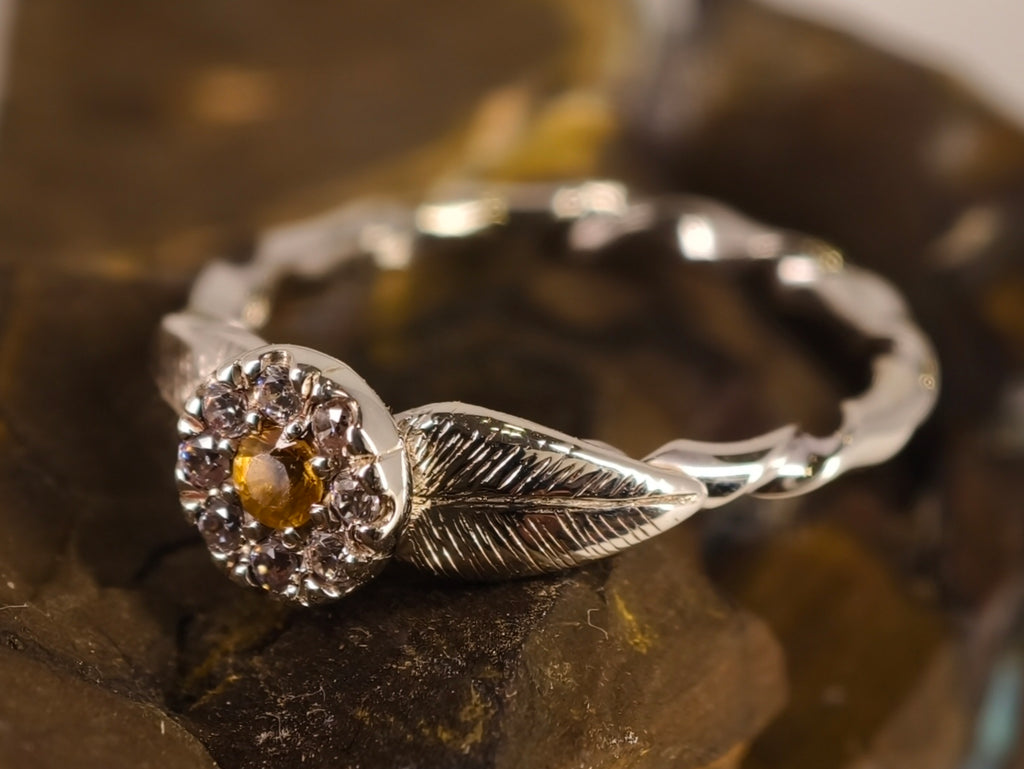 Bague en saphir et moissanite — vue 1 — Tirou Bijou
