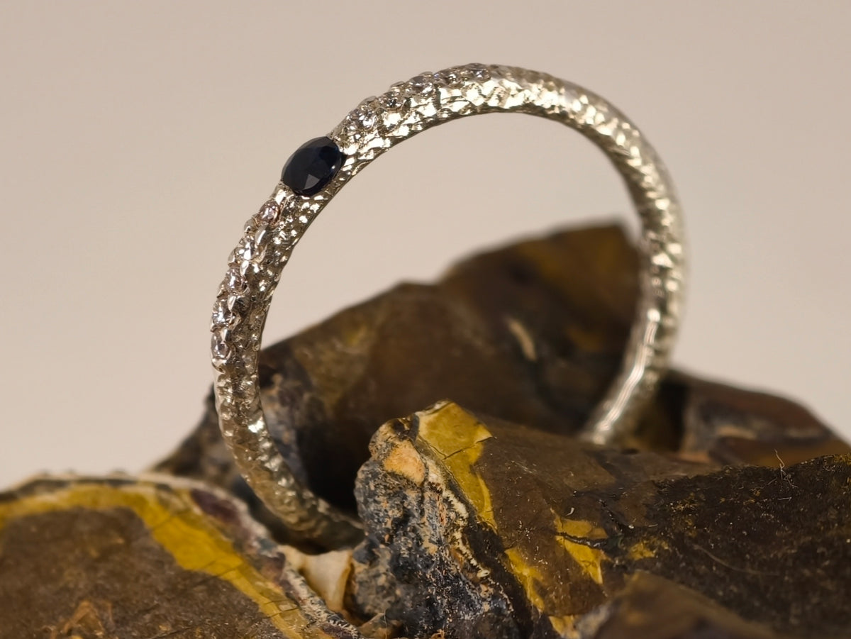 Bague en saphir et moissanite — vue 4 — Tirou Bijou