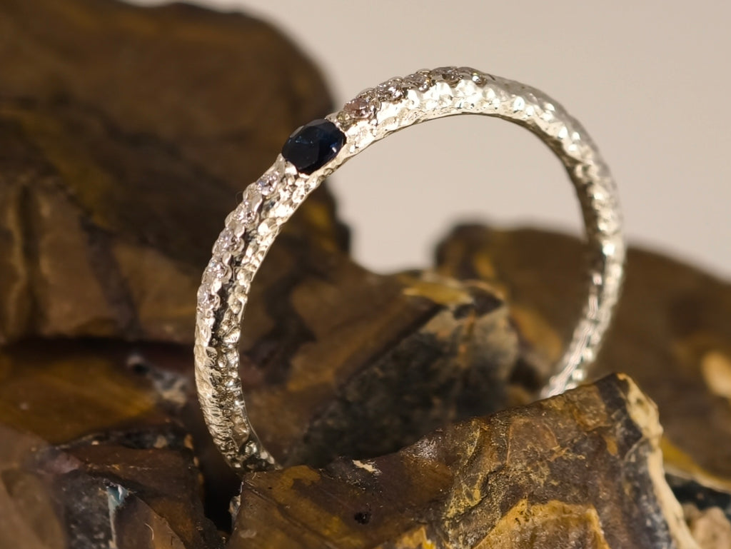 Bague en saphir et moissanite — vue 5 — Tirou Bijou