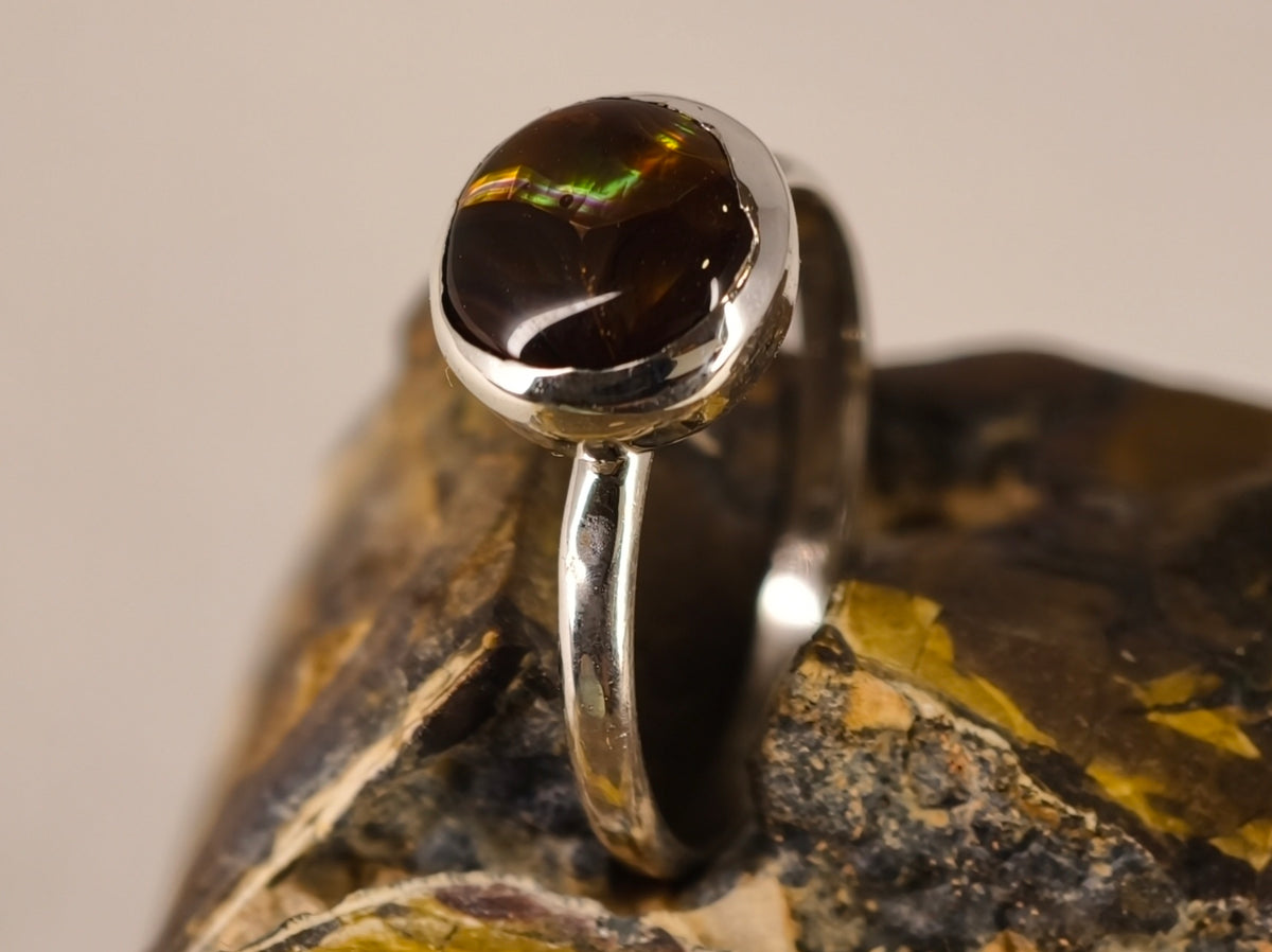 Bague en agate de feu — vue 2 — Tirou Bijou