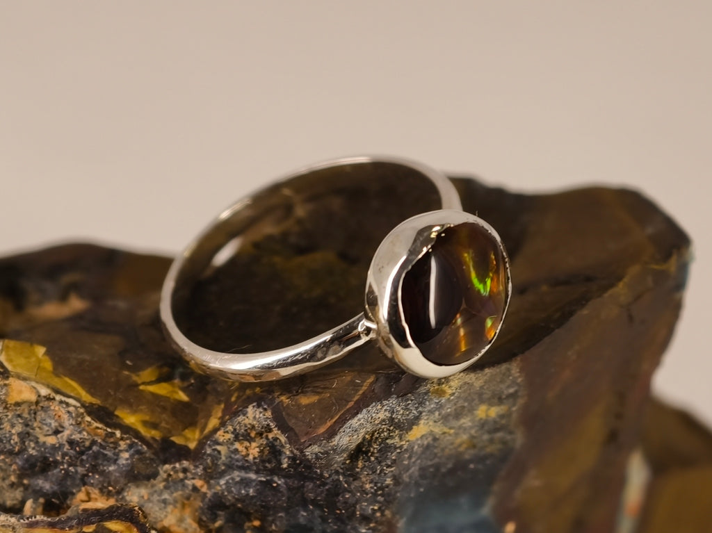 Bague en agate de feu — vue 6 — Tirou Bijou