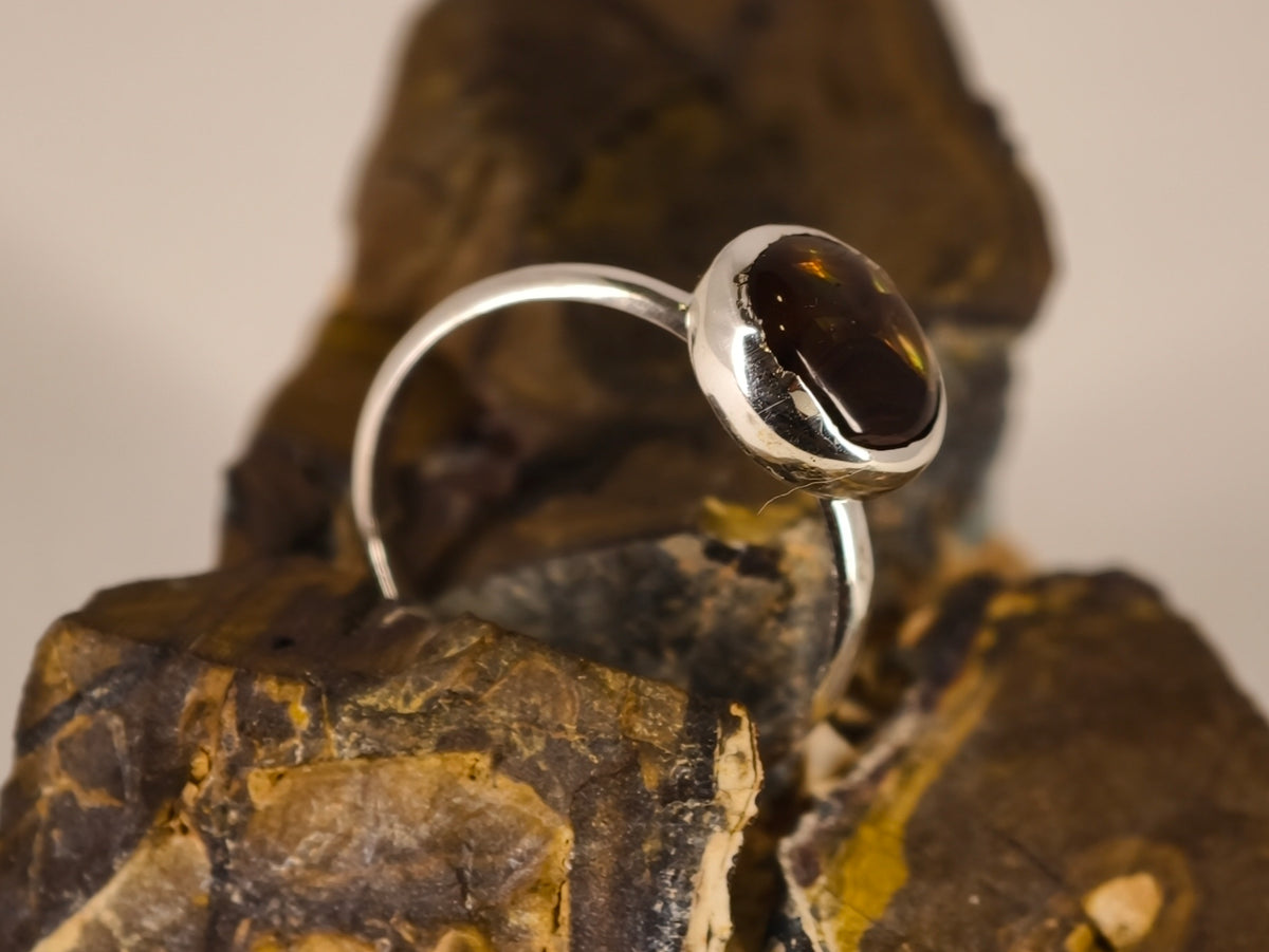 Bague en agate de feu — vue 7 — Tirou Bijou