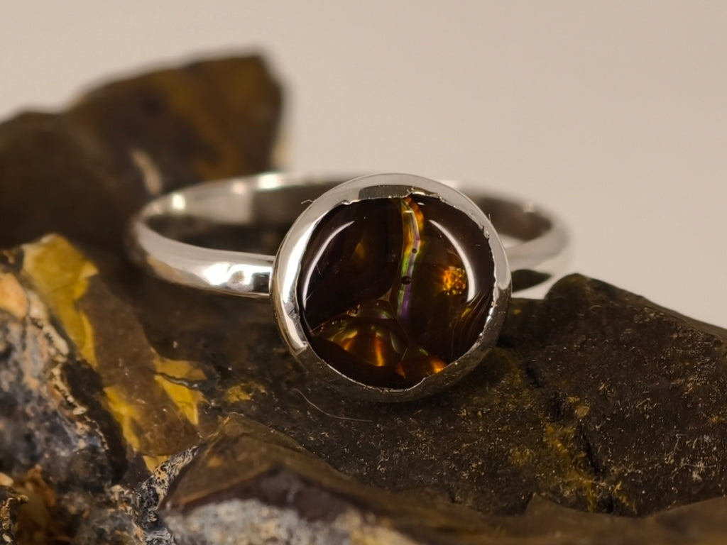 Bague en agate de feu — vue 9 — Tirou Bijou