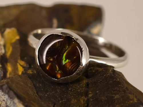 Bague en agate de feu — vue 1 — Tirou Bijou