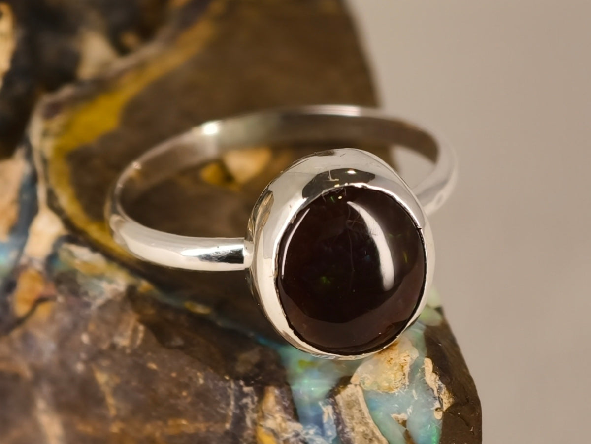 Bague en agate de feu — vue 3 — Tirou Bijou