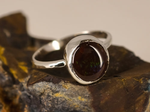 Bague en agate de feu — vue 1 — Tirou Bijou