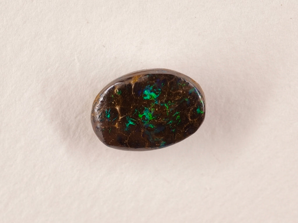 Opale boulder d’Australie — ovale — bleu, vert — 3,7 ct
