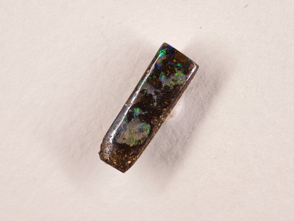 Opale boulder d’Australie — rectangle — bleu-vert