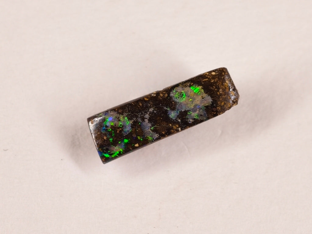 Opale boulder d’Australie — rectangle — bleu-vert