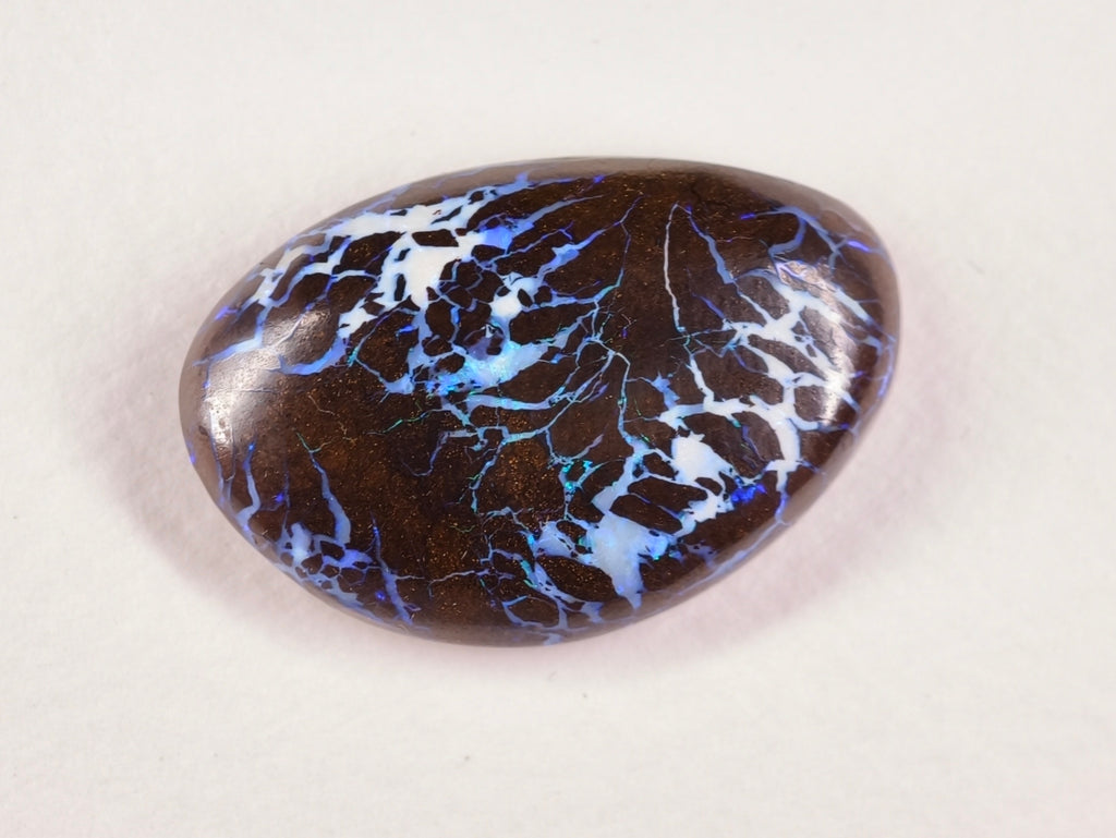 Opale boulder d’Australie — forme libre — bleu-vert — 28 ct