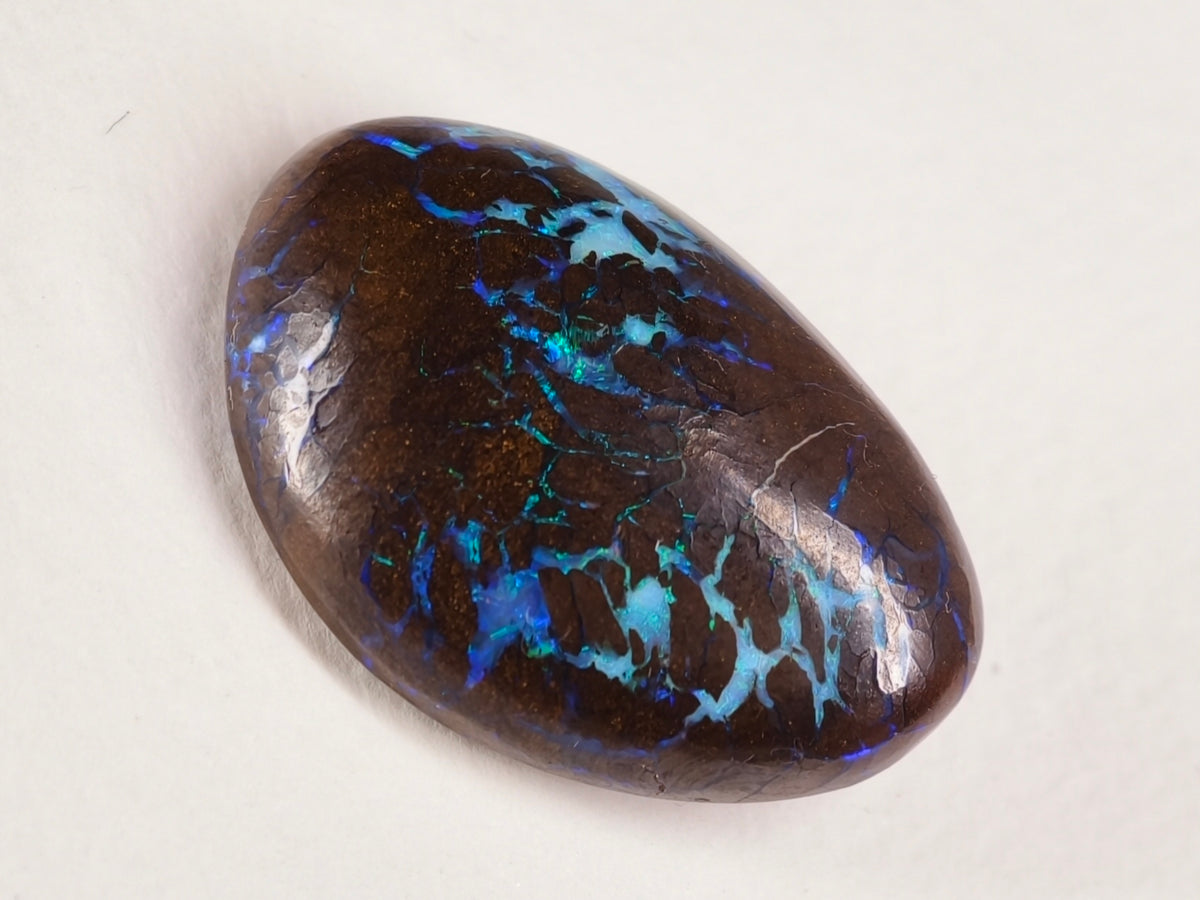 Opale boulder d’Australie — forme libre — bleu-vert — 28 ct