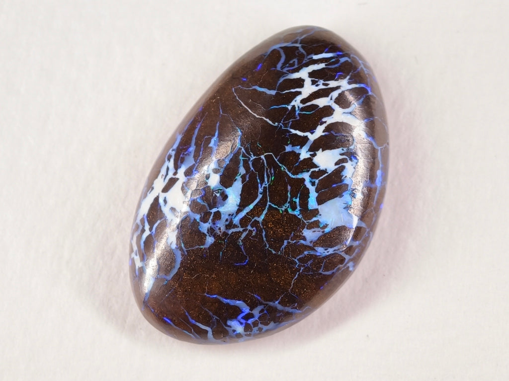 Opale boulder d’Australie — forme libre — bleu-vert — 28 ct