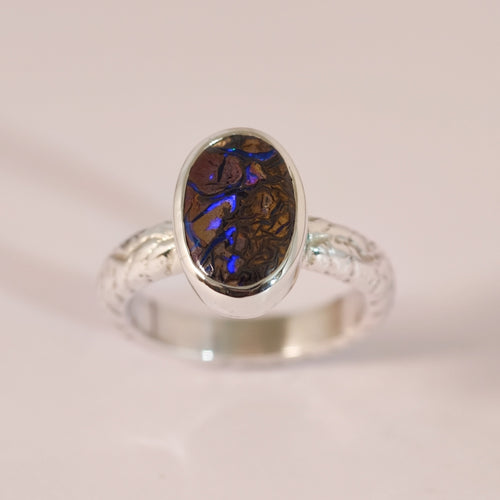 Bague opale boulder en argent 925 – Taille 56 – BA08 — vue 1 — Tirou Bijou