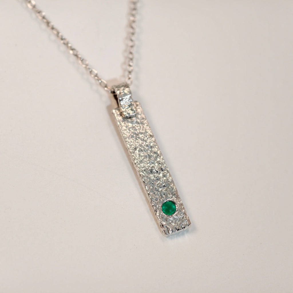 Pendentif émeraude en argent 925 – P01 — vue 6 — Tirou Bijou