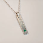 Pendentif émeraude en argent 925 – P01 — vue 6 — Tirou Bijou