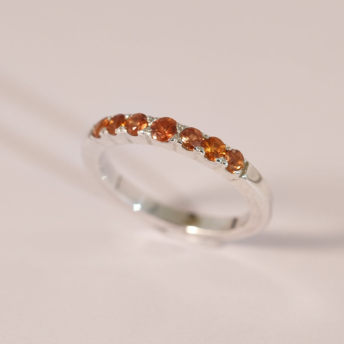 Bague saphirs orange en argent 925 – Taille 58 – BA10 — vue 4 — Tirou Bijou