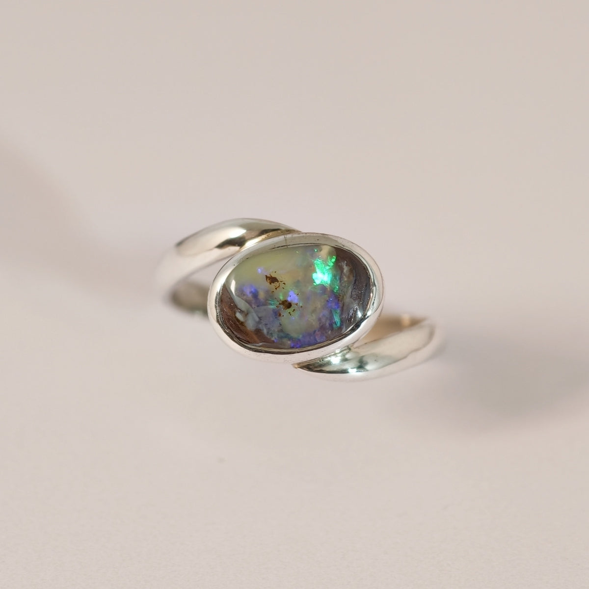 Bague opale boulder en argent 925 – Taille 54 – BA11 — vue 4 — Tirou Bijou