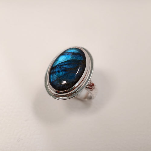 Bague labradorite en argent 925 – Taille 55 – BA05 — vue 1 — Tirou Bijou