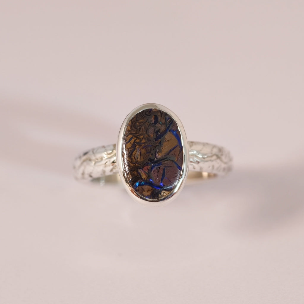 Bague opale boulder en argent 925 – Taille 56 – BA08 — vue 4 — Tirou Bijou