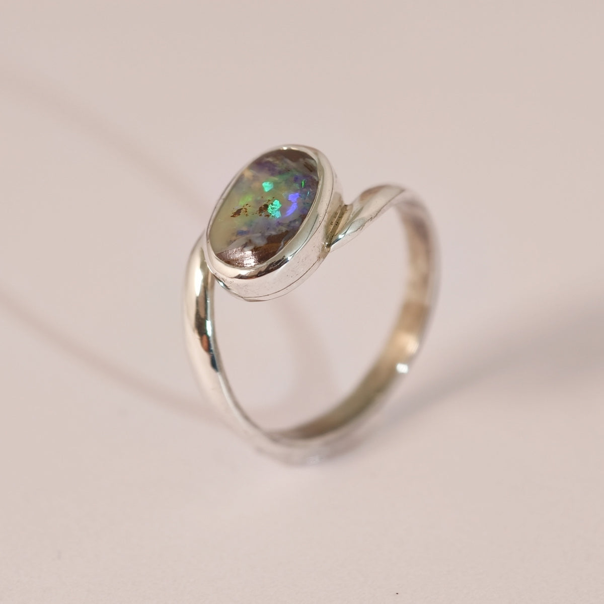 Bague opale boulder en argent 925 – Taille 54 – BA11 — vue 3 — Tirou Bijou