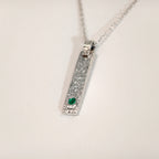 Pendentif émeraude en argent 925 – P01 — vue 2 — Tirou Bijou