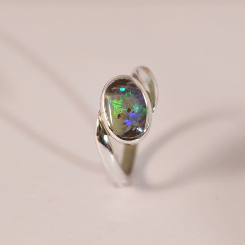 Bague opale boulder en argent 925 – Taille 54 – BA11 — vue 1 — Tirou Bijou
