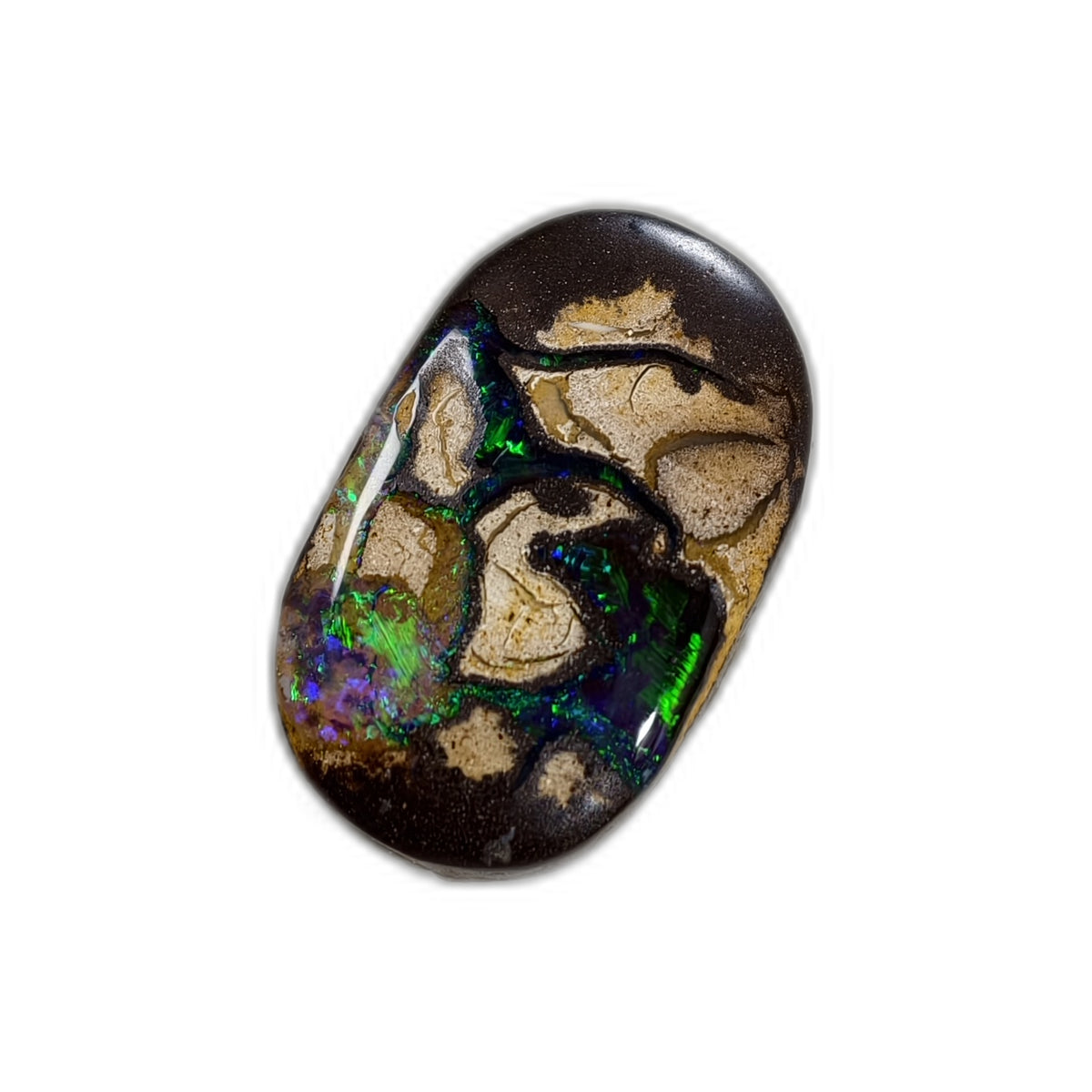Opale boulder d’Australie – Cabochon 3,2 ct – B158 — vue 1 — Tirou Bijou