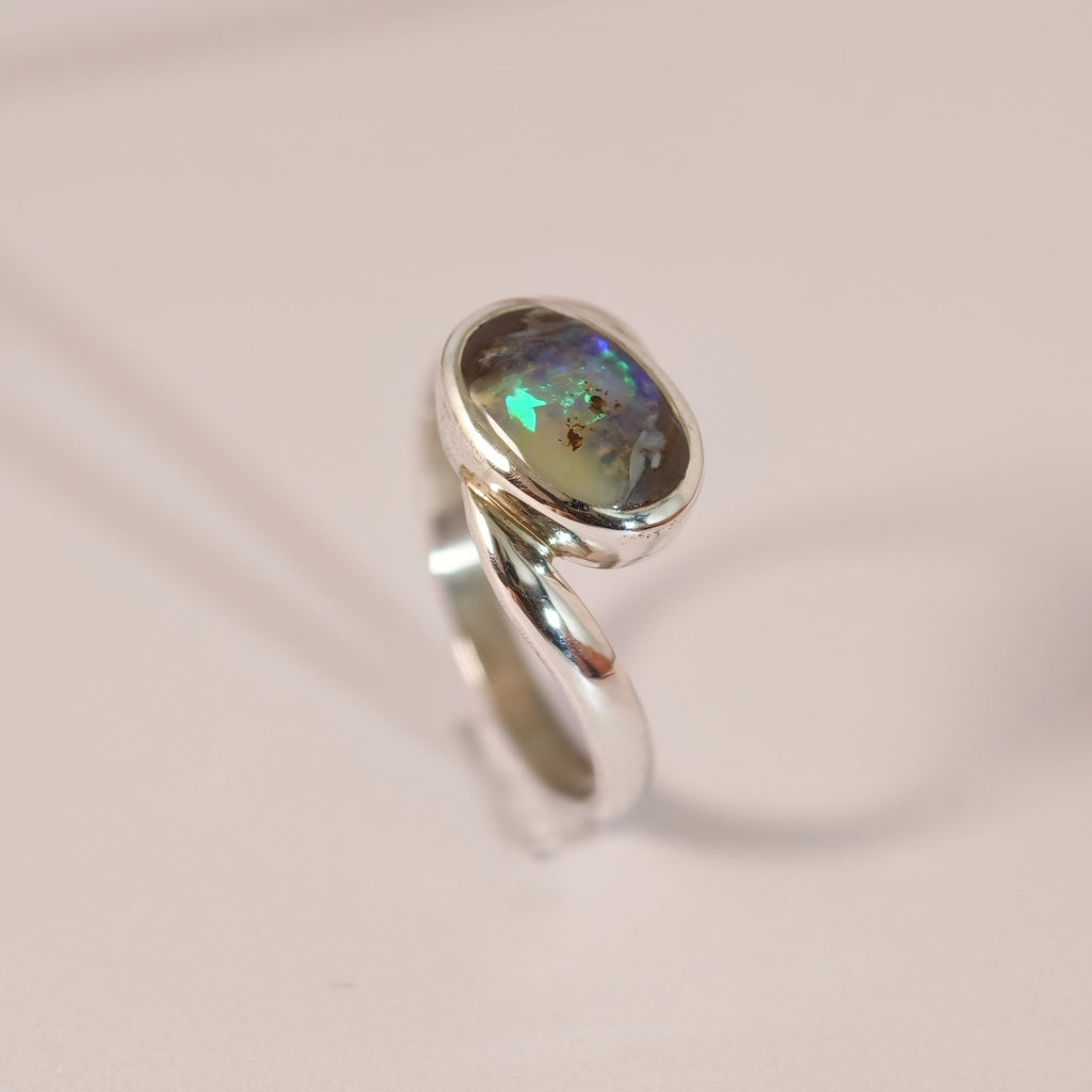 Bague opale boulder en argent 925 – Taille 54 – BA11 — vue 2 — Tirou Bijou