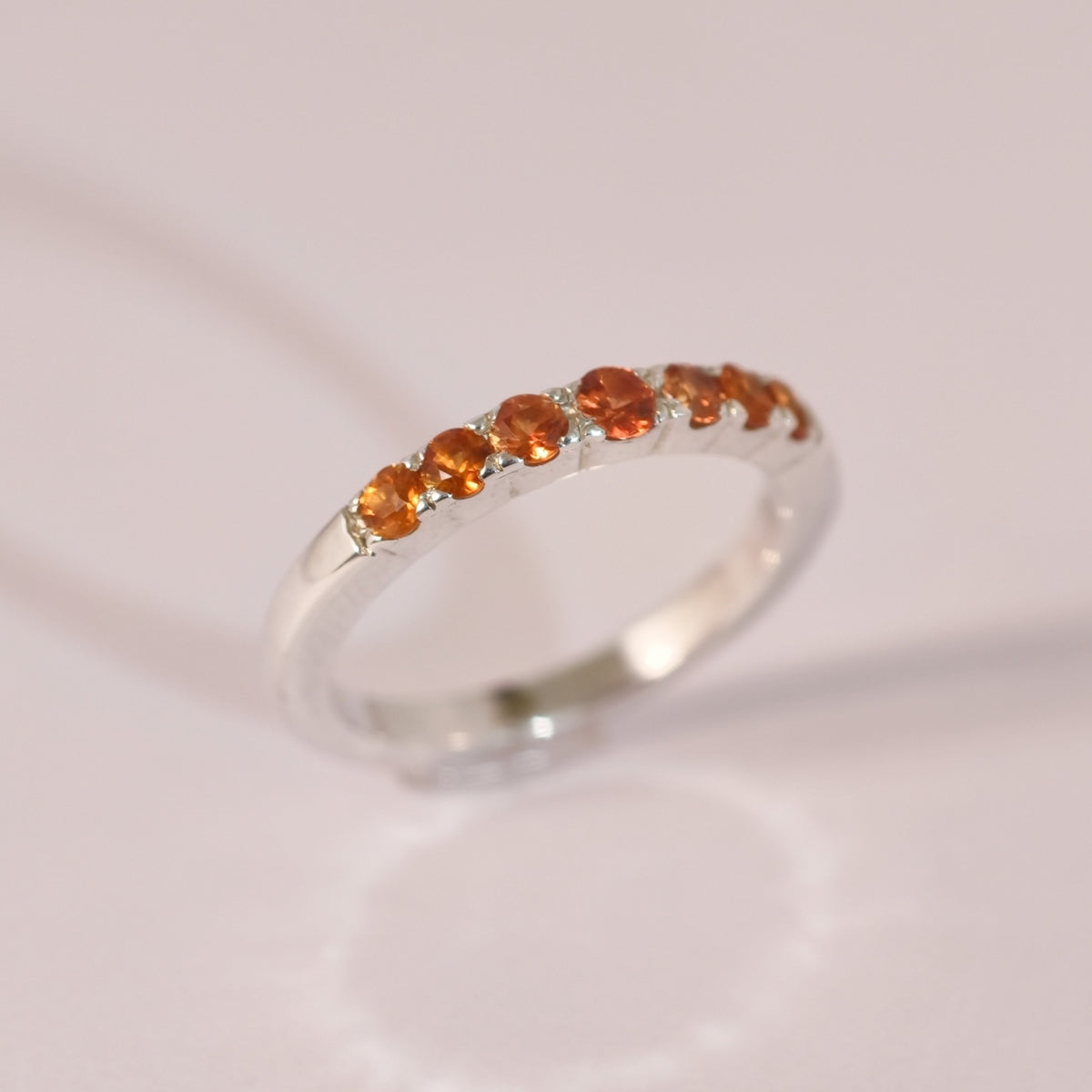 Bague saphirs orange en argent 925 – Taille 58 – BA10 — vue 1 — Tirou Bijou