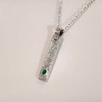 Pendentif émeraude en argent 925 – P01 — vue 3 — Tirou Bijou
