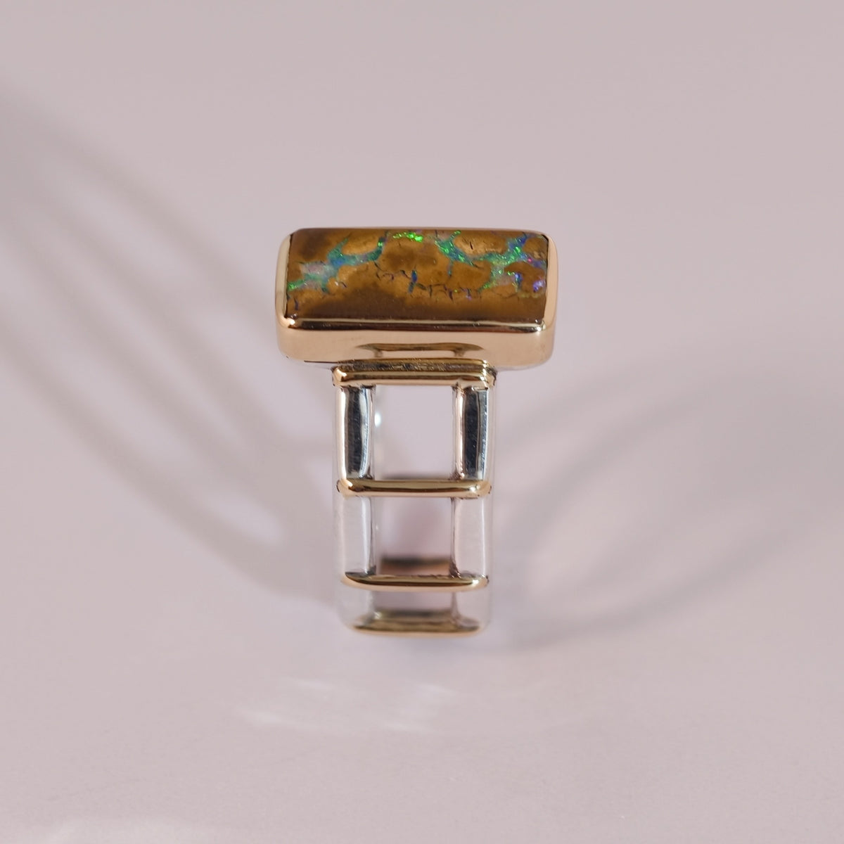 Bague opale boulder en or 18k et argent 925 – Taille 57 – BA02 — vue 2 — Tirou Bijou