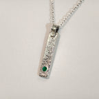Pendentif émeraude en argent 925 – P01 — vue 1 — Tirou Bijou