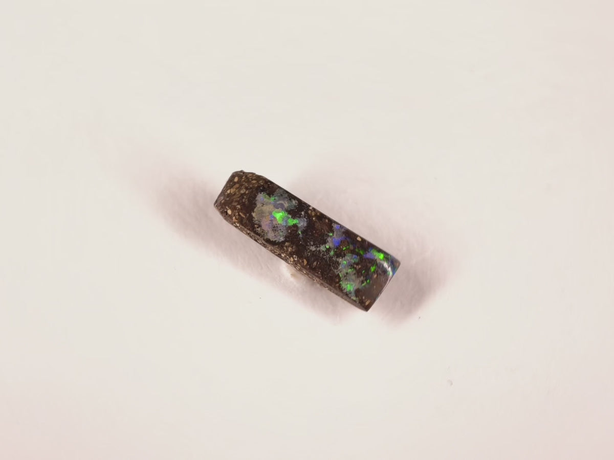 Opale boulder d’Australie — rectangle — bleu-vert